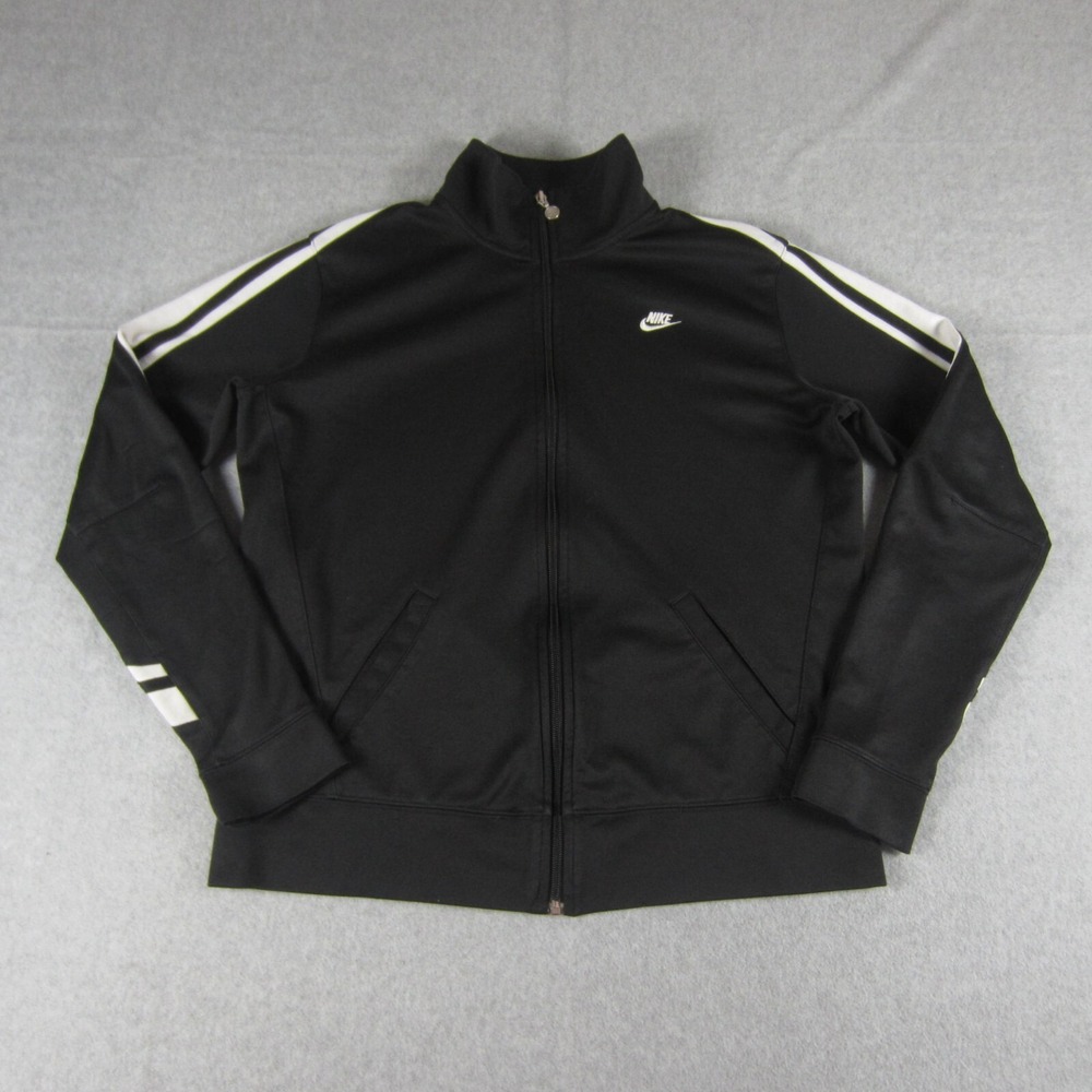 Nike Track Jacket Youth XL Black Dri Fit Full Zip Training Warmup Coat READ